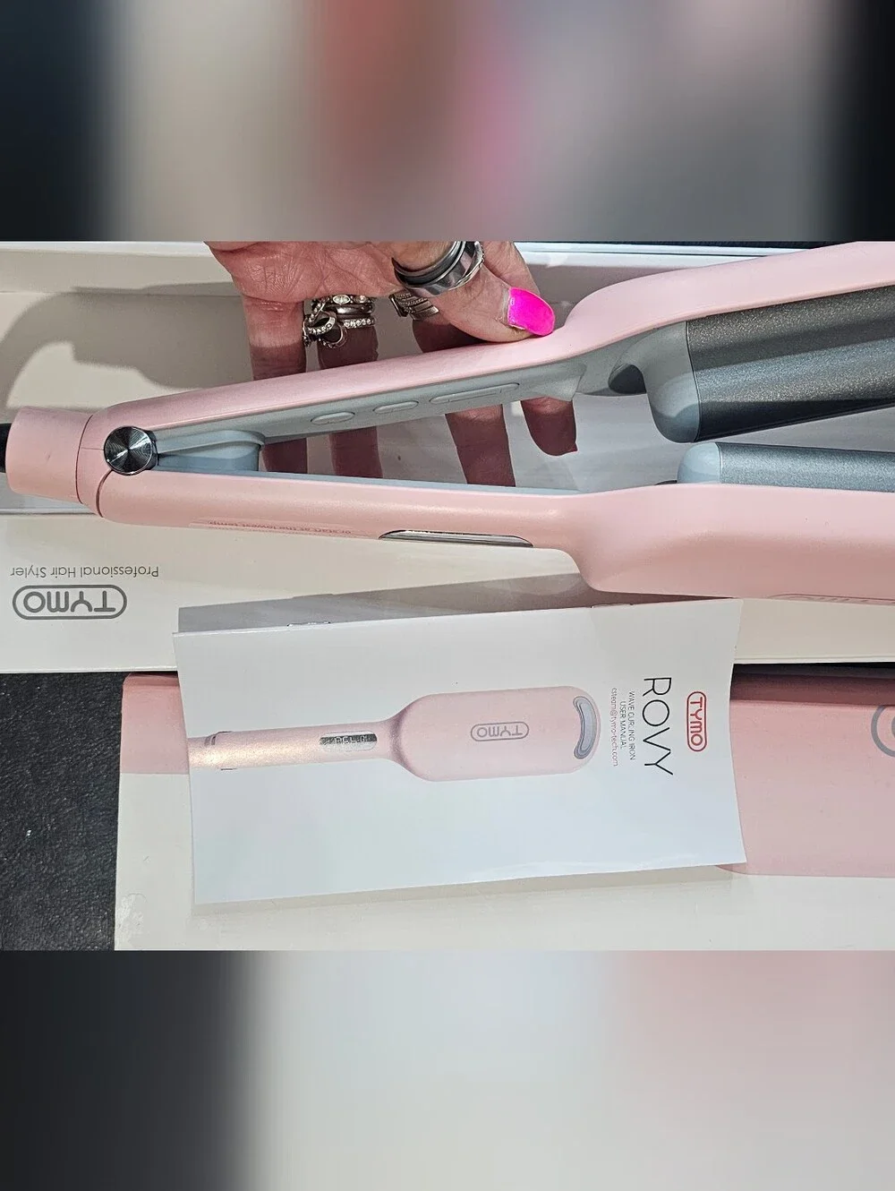 TYMO Rovy Digital Pink Wave Curling Iron - Instant Waves